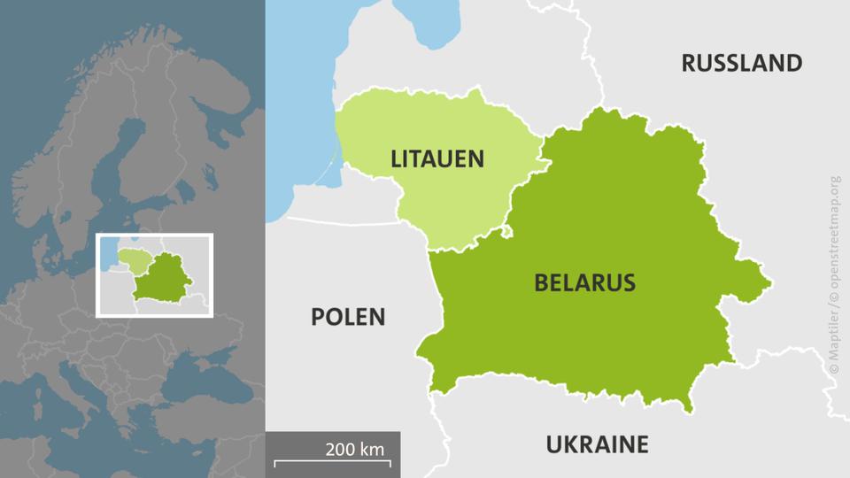 Karte: Litauen und Belarus