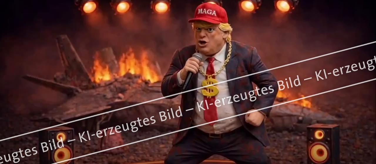 Ein KI-generiertes Bild soll Donald Trump zeigen.