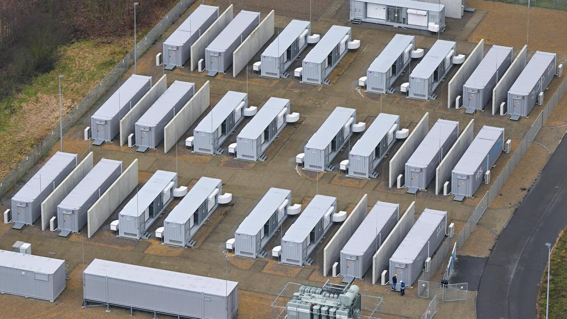 Leag-Großbatterie in Schwarze Pumpe (Quelle: dpa/Patrick Pleul) | dpa/Patrick Pleul