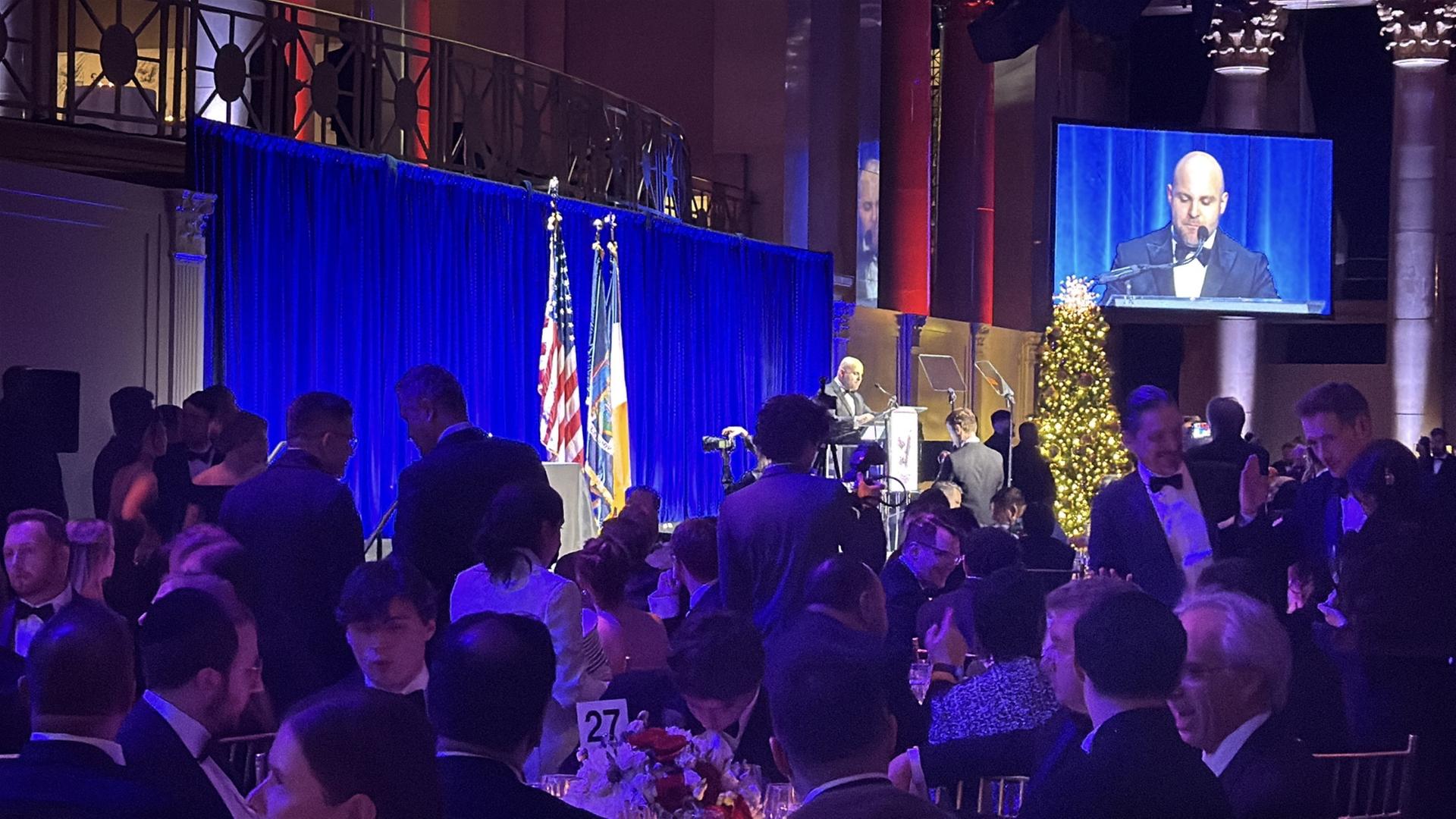 Markus Frohnmaier, stellvertretender Fraktionsvorsitzender, bei der Gala des New York Young Republican Club. | dpa