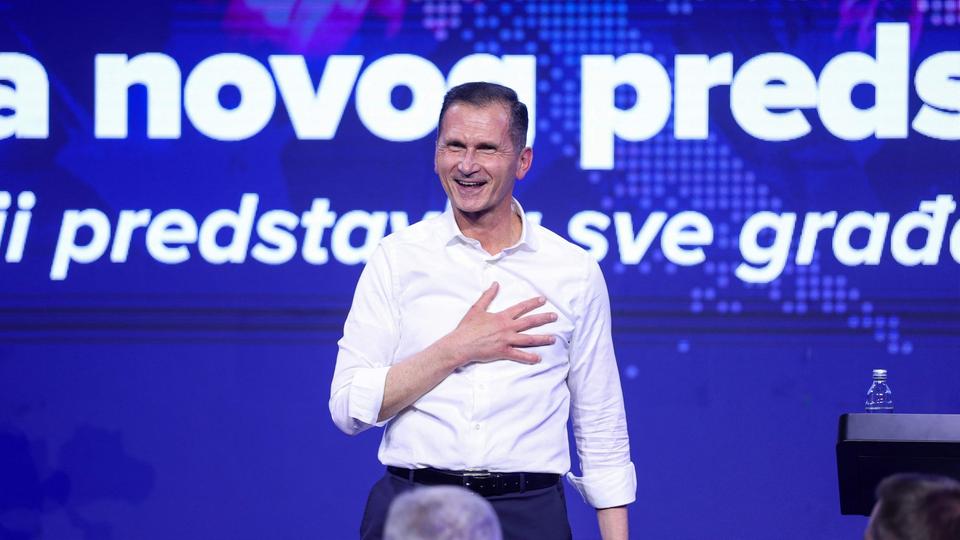 Dragan Primorac bei einem Wahlkampfauftreitt in (Kroatien)