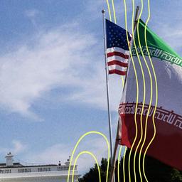 Flagge von USA und Iran