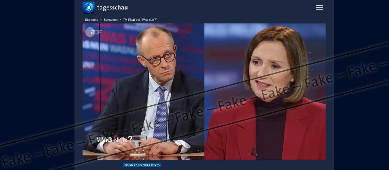 Ein Screenshot einer Fake-Seite.