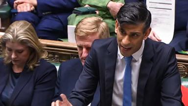 Premier Sunak im britischen Parlament.