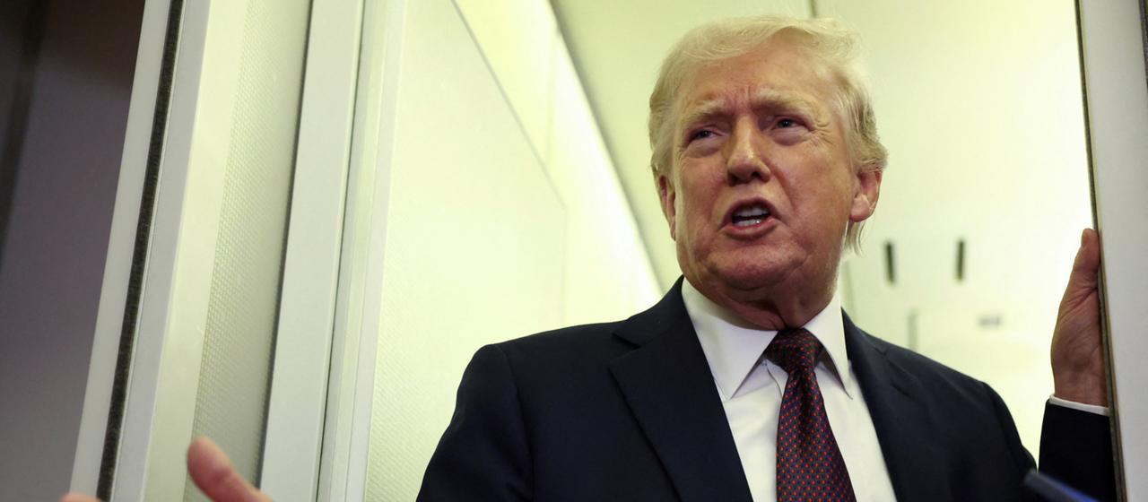 Trump im Flugzeug