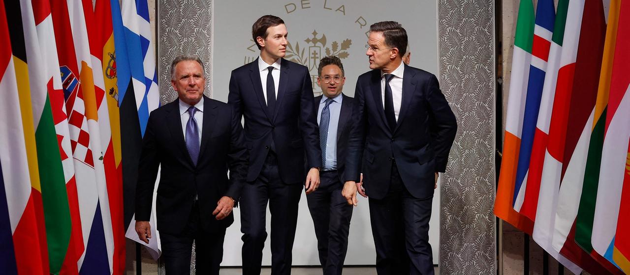 Jared Kushner,  Steve Witkoff und Mark Rutte in Paris 