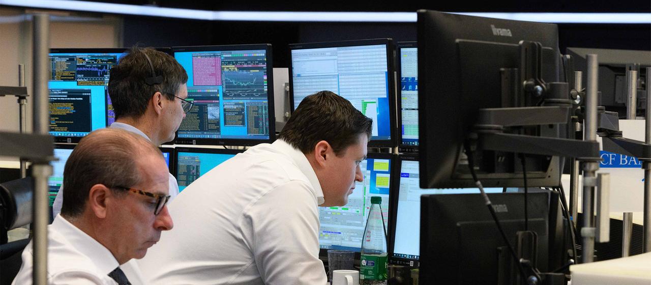 Börsenhändler in Frankfurt