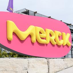 Das Firmenlogo der Firma Merck in Darmstadt