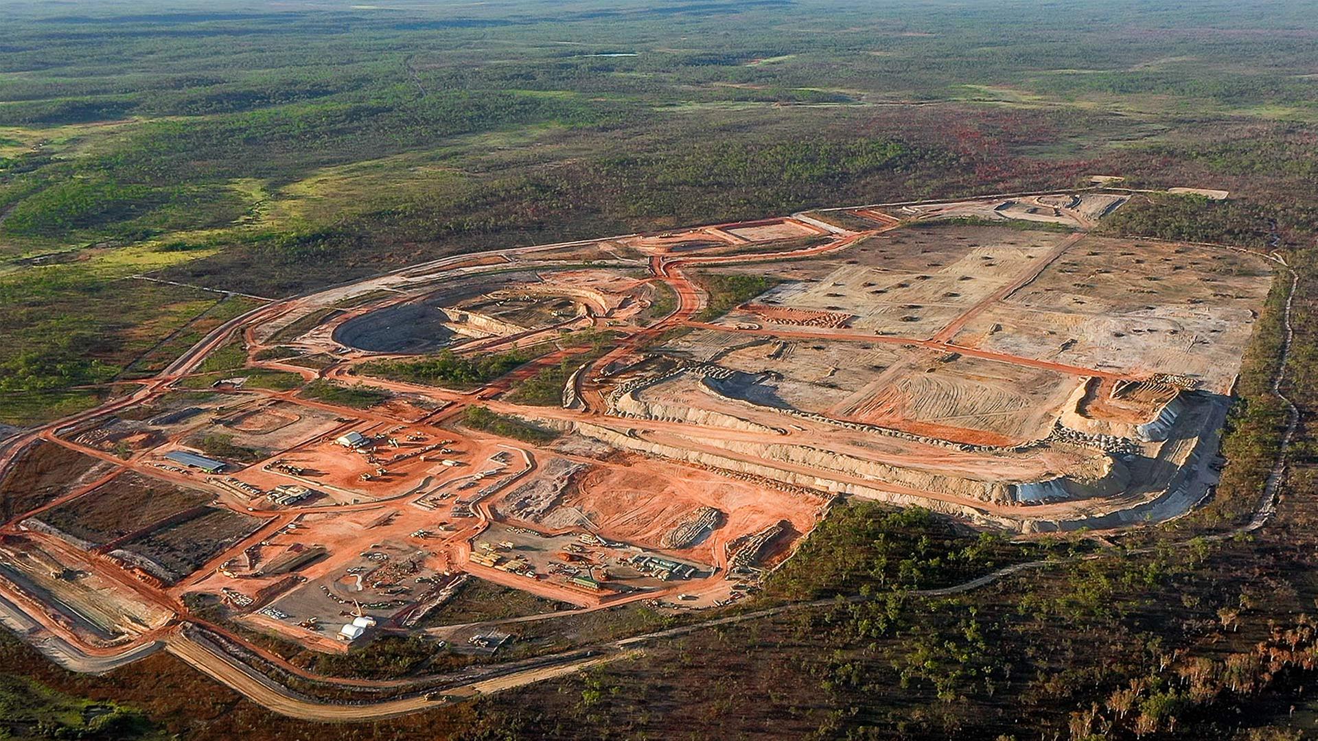  Luftaufnahme der Lithiummine Finniss von Core Lithium, Australien. | picture alliance/dpa/AAP