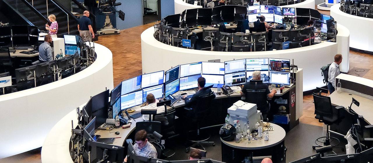 Blick in den Handelssaal der Frankfurter Börse.