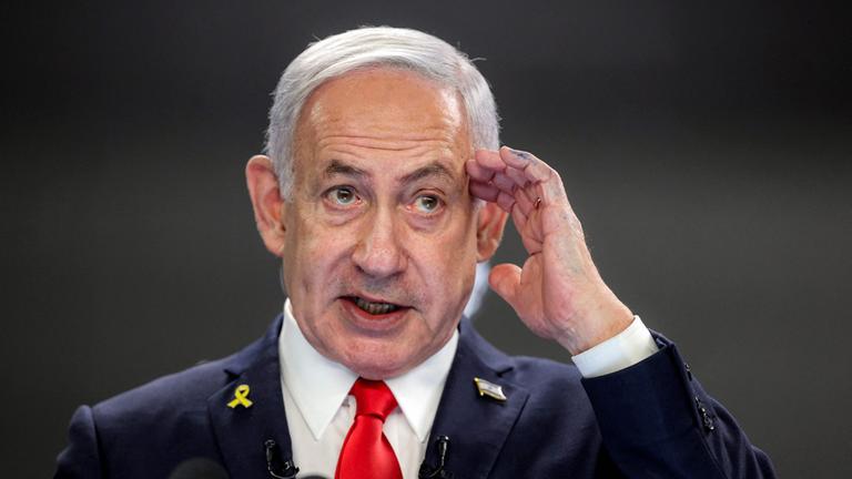 Israels Premier Netanjahu bei einer Pressekonferenz