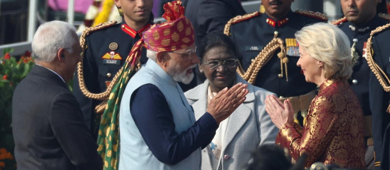 Narendra Modi und Ursula von der Leyen