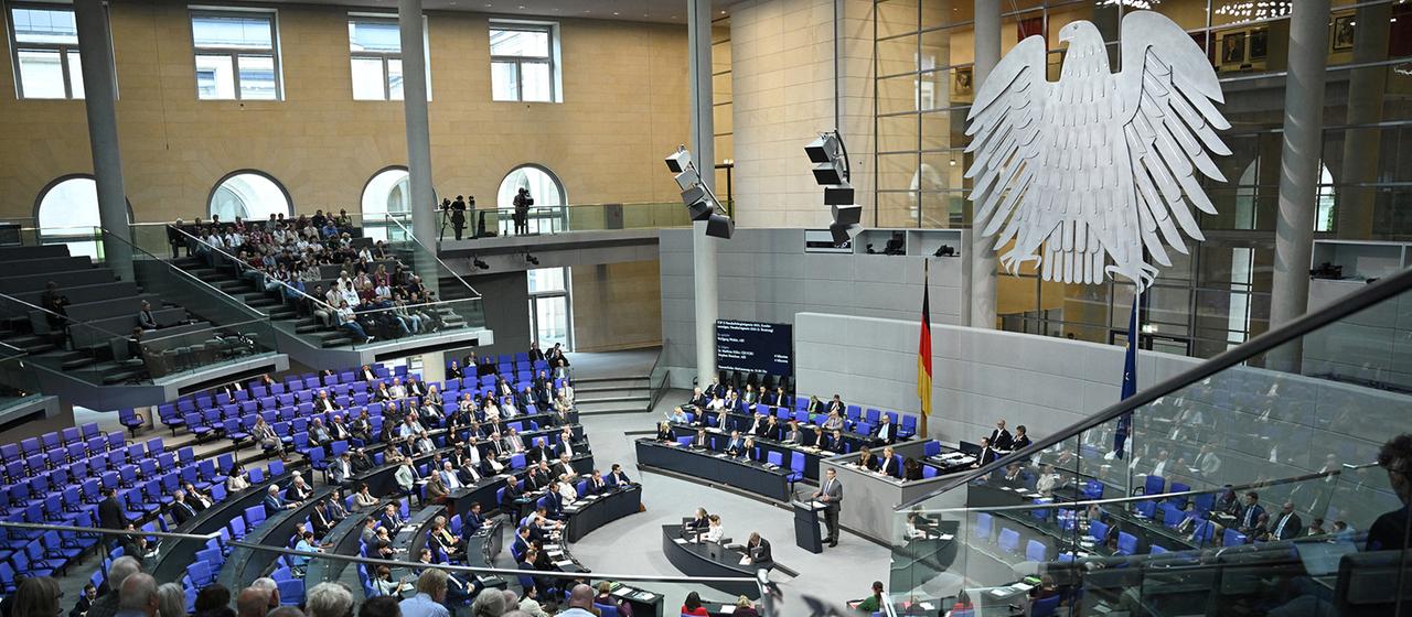 Blick ins Plenum des Bundestags.