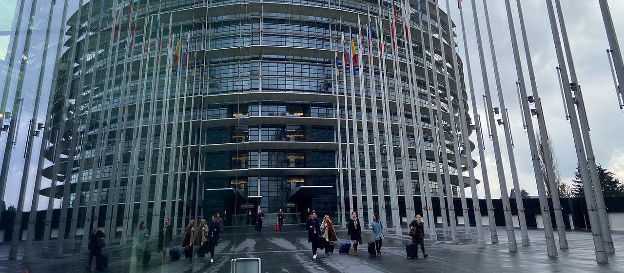 Außenaufnahme des Europäischen Parlaments in Straßburg.