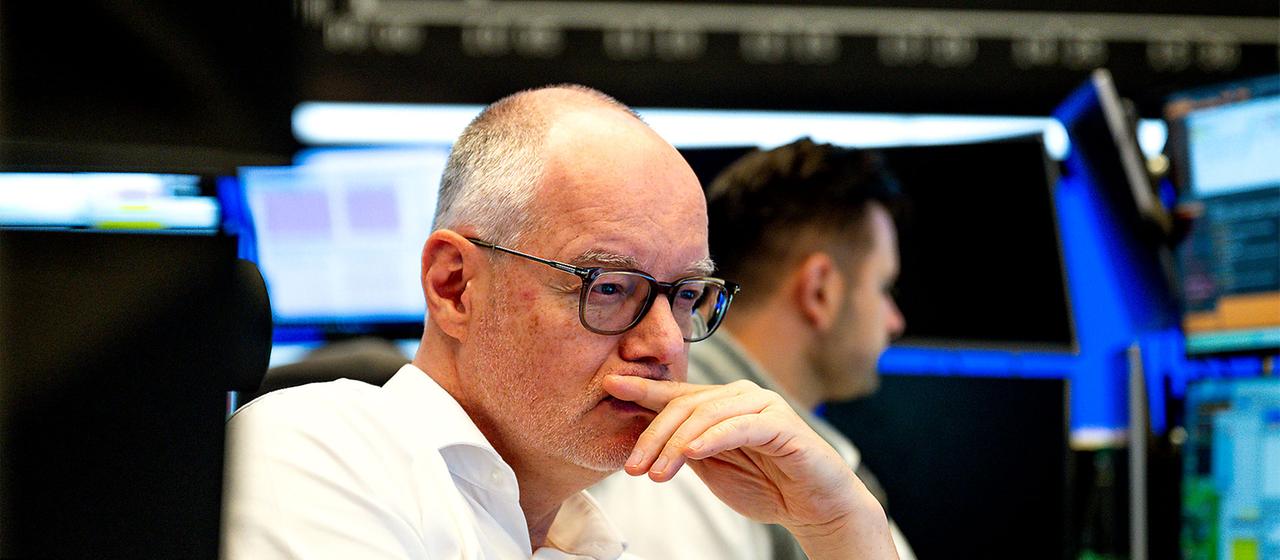 Börsenhändler an der Frankfurter Börse.