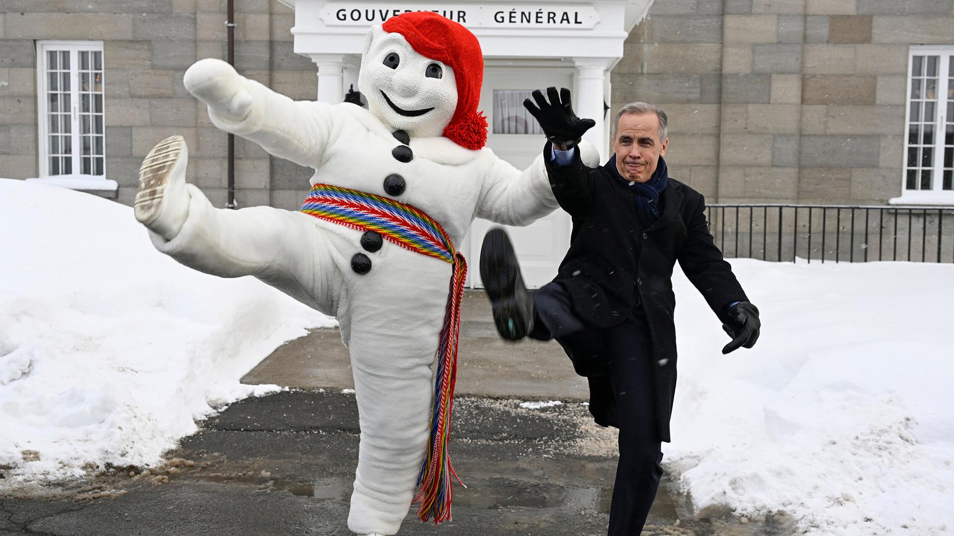 Bonhomme Carnaval und Mark Carney | AP