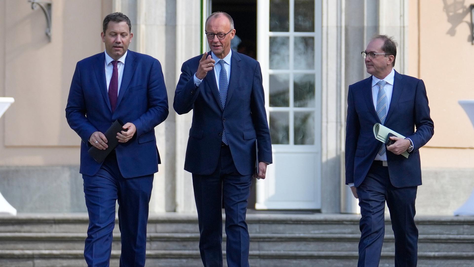 Lars Klingbeil, Friedrich Merz, und Alexander Dobrindt | AP