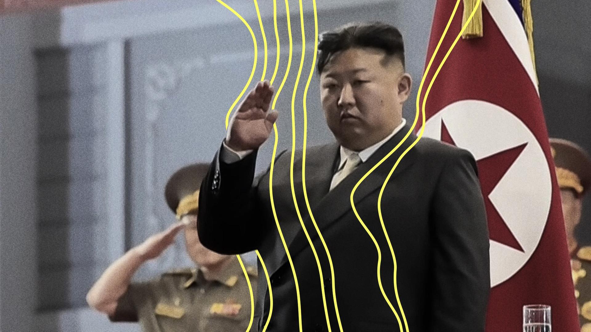 Der nordkoreanische Machtinhaber Kim Jong-un bei einer MilitÃ¤rparade. | picture alliance / YONHAPNEWS AGENCY, Yonhap