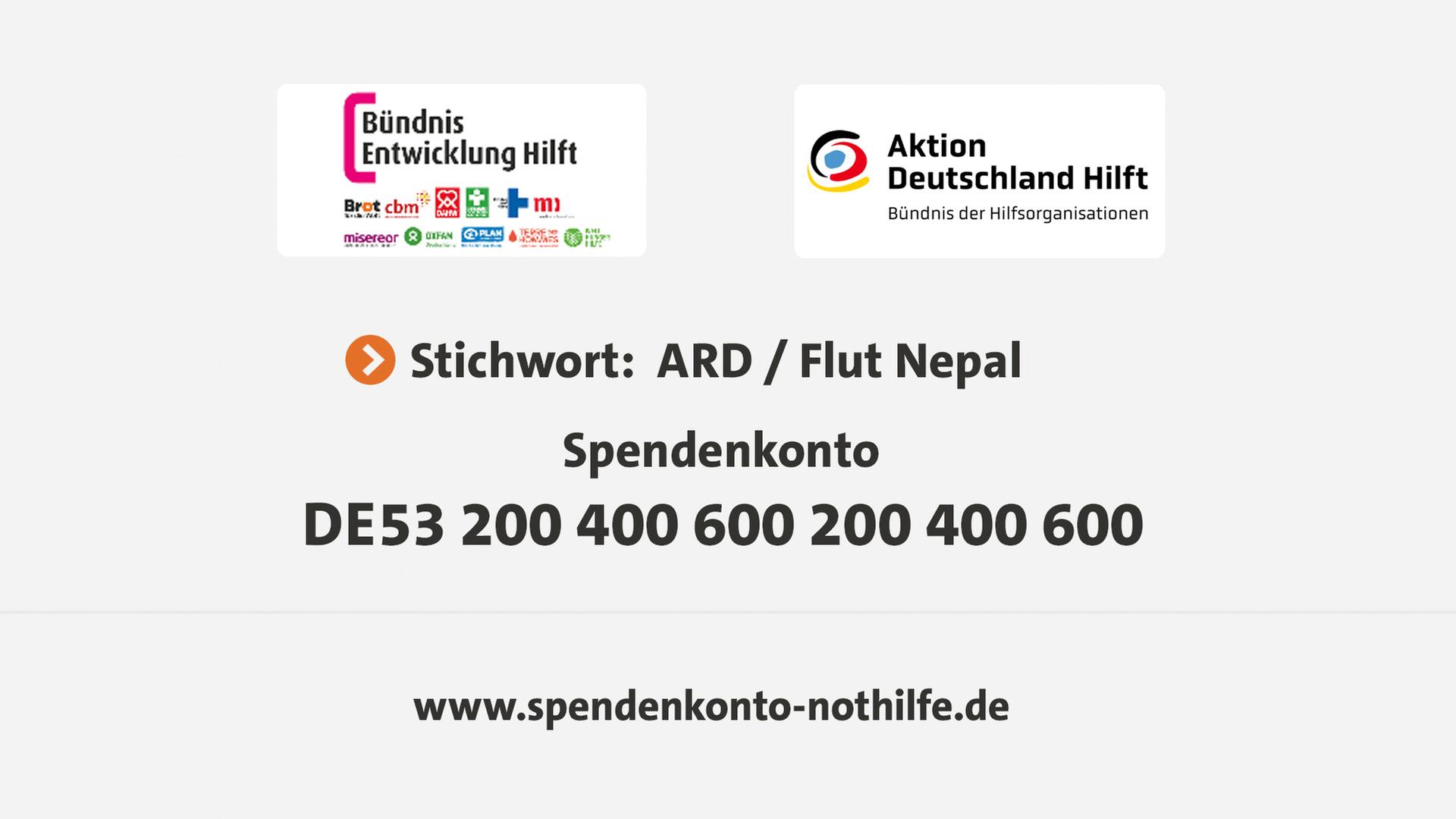 Spendentafel Nepal | ARD-aktuell
