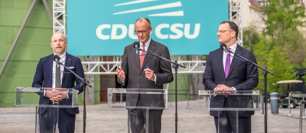 Bundeskanzler Friedrich Merz u. Jens Spahn u. und Alexander Hoffmann