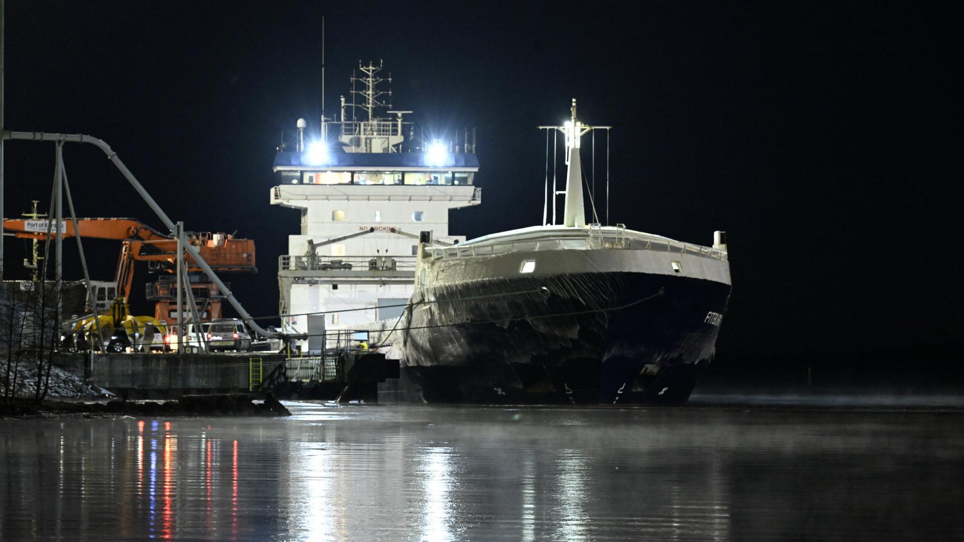 Der von Finnland beschlagnahmte Frachter 