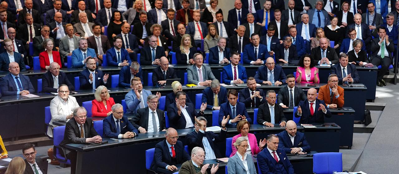 Blick auf die AfD-Fraktion im Bundestag.