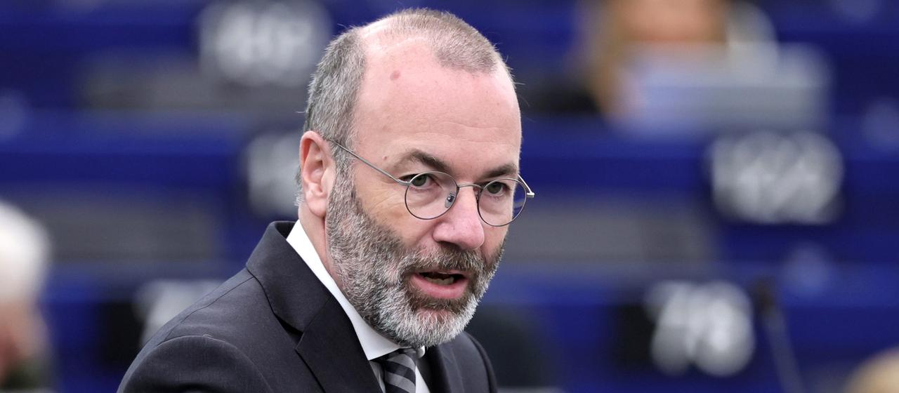 Manfred Weber im  EU-Parlament in Straßburg (Archivbild Oktober 2025)