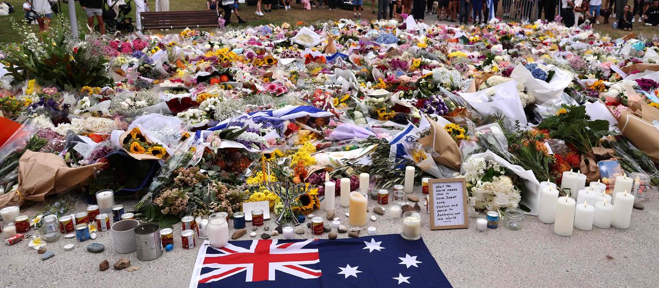 Blumen am Ort des Anschlags in Sydney