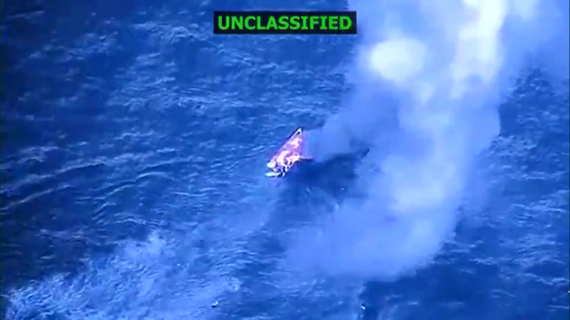Standbild aus dem vom Pentagon veröffentlichten Video des Angriffs auf das Boot. | AFP
