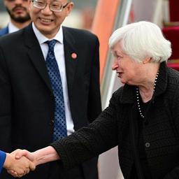 Janet Yellen bei Ihrer Ankunft am Flughafen Peking