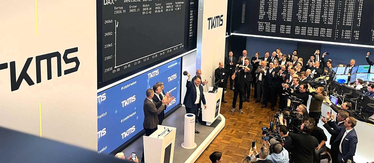 TKMS Börsengang an der Frankfurter Börse. | ARD Finanzredaktion / A.-C. Beck TKMS Börsengang an der Frankfurter Börse.