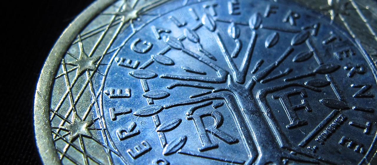 Eine französische Ein-Euro-Münze