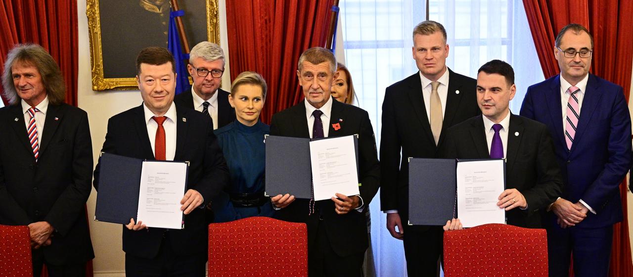 Tomio Okamura, Andrej Babis, Petr Macinka