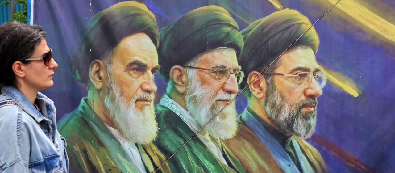 Ein Bild geistlicher Führer Irans.