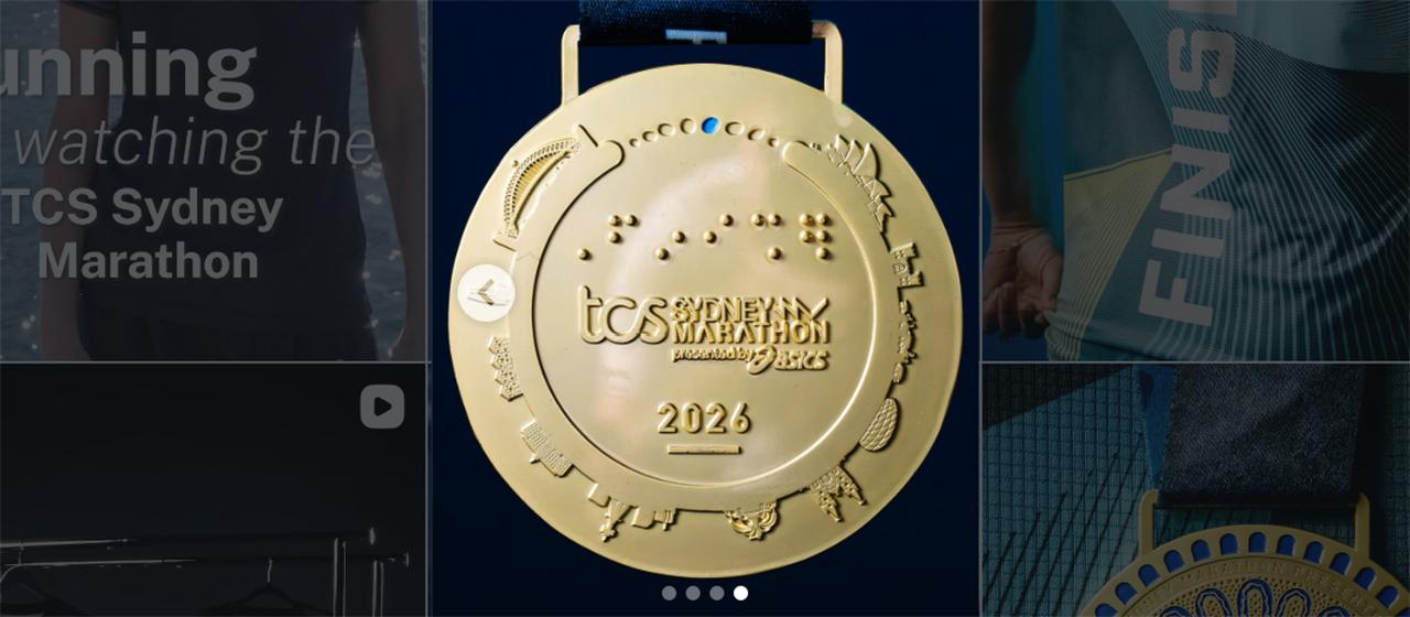 Screenshot eines Post von sydney_marathon, der eine Madaille zeigt.