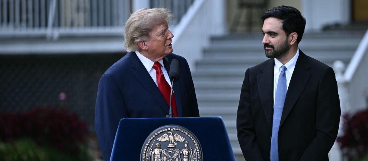 Trump und Mamdani vor dem Weißen Haus.