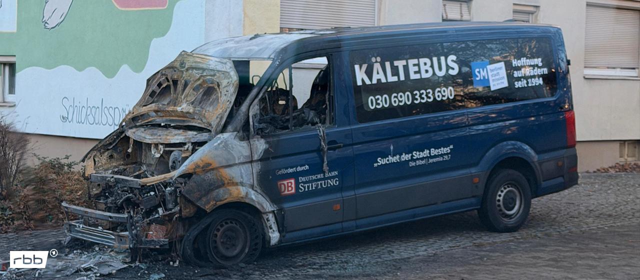 Kältebus der Berliner Stadtmission abgebrannt. (Quelle: privat)