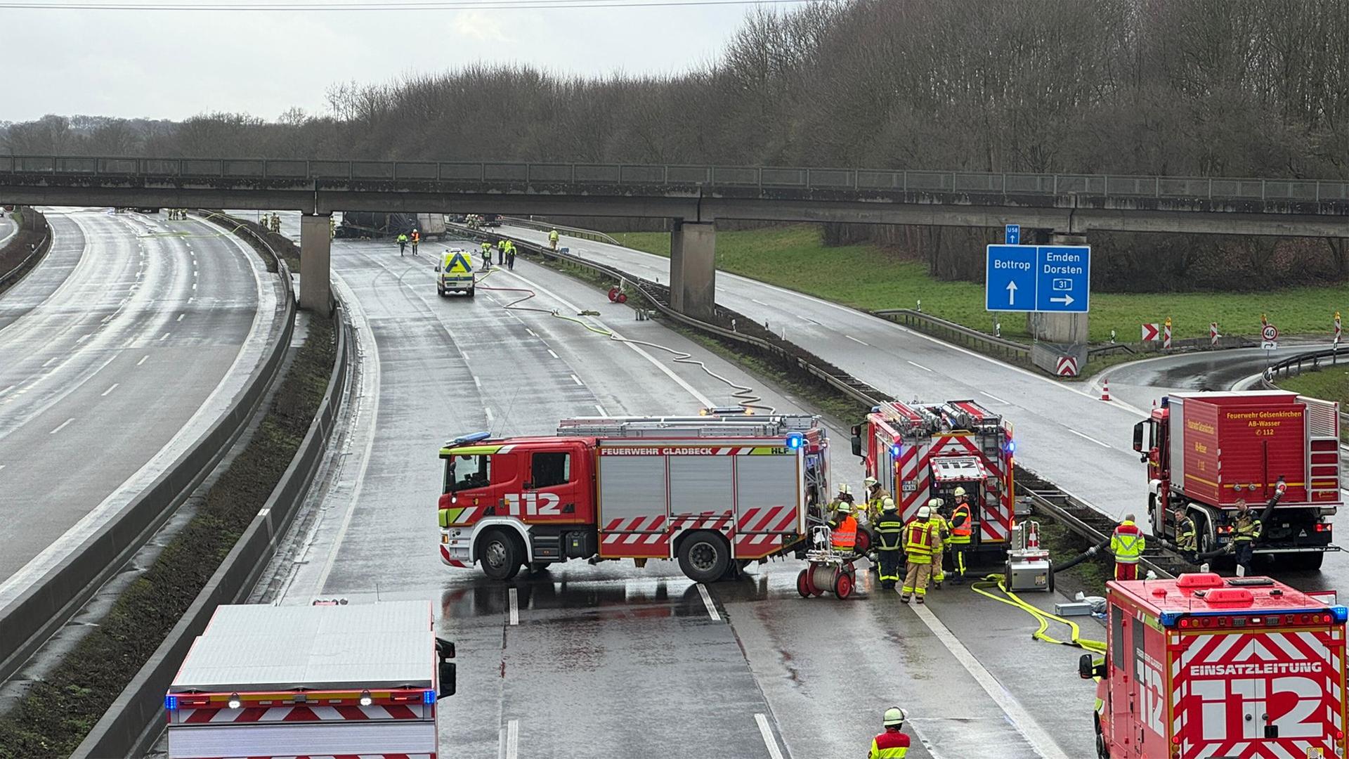 A2 bei Gladbeck nach schwerem Unfall wieder frei