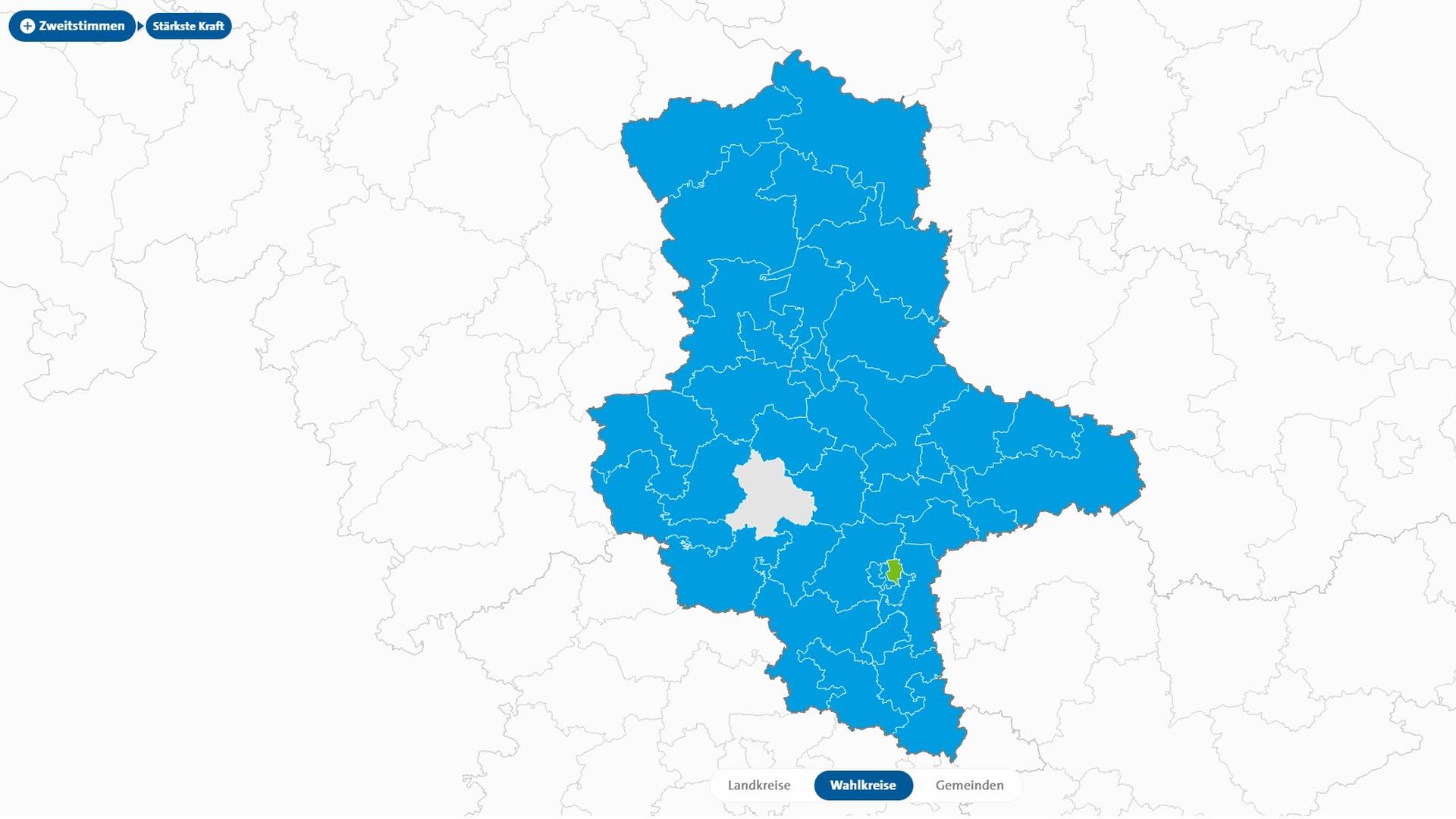 Karte mit ausgezählten Wahlkreisen der Landtagswahl in Sachsen-Anhalt | tagesschau.de