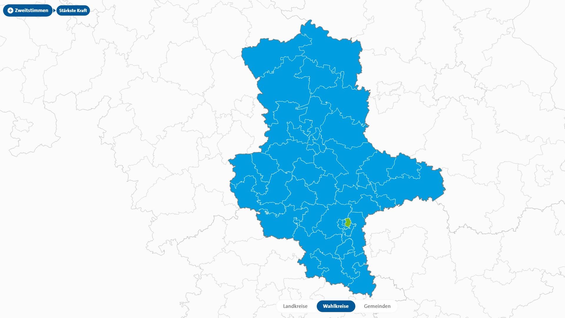 Karte mit ausgezählten Wahlkreisen der Landtagswahl in Sachsen-Anhalt | tagesschau.de