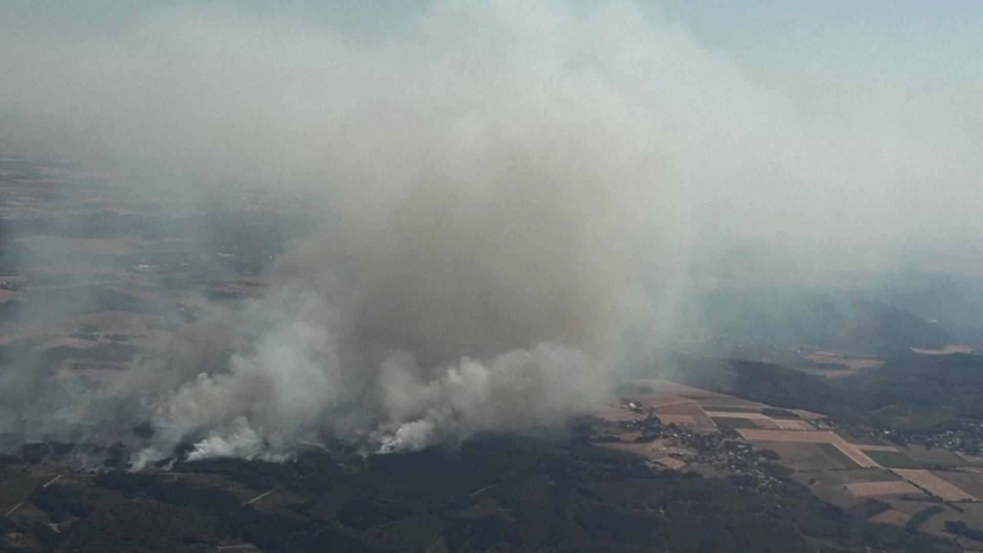 Waldbrand im Hürtgenwald, Nordrhein Westfalen. | Sascha Thelen/dpa