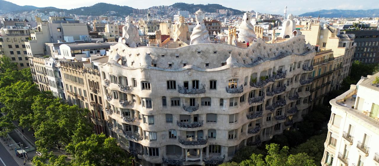 Das Casa Mila in Barcelona, Spanien.