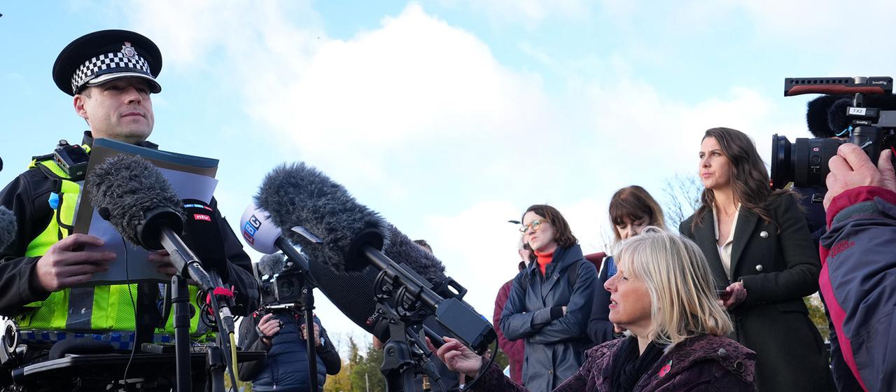Pressekonferenz der Polizei in Huntingdon