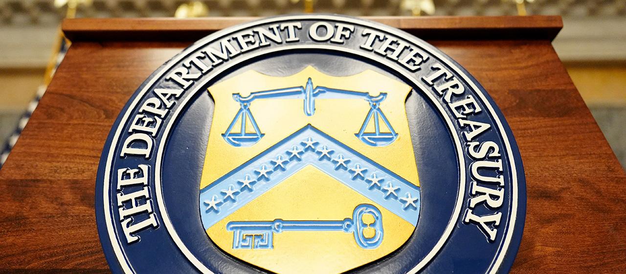 Das Siegel des US-Finanzministeriums.