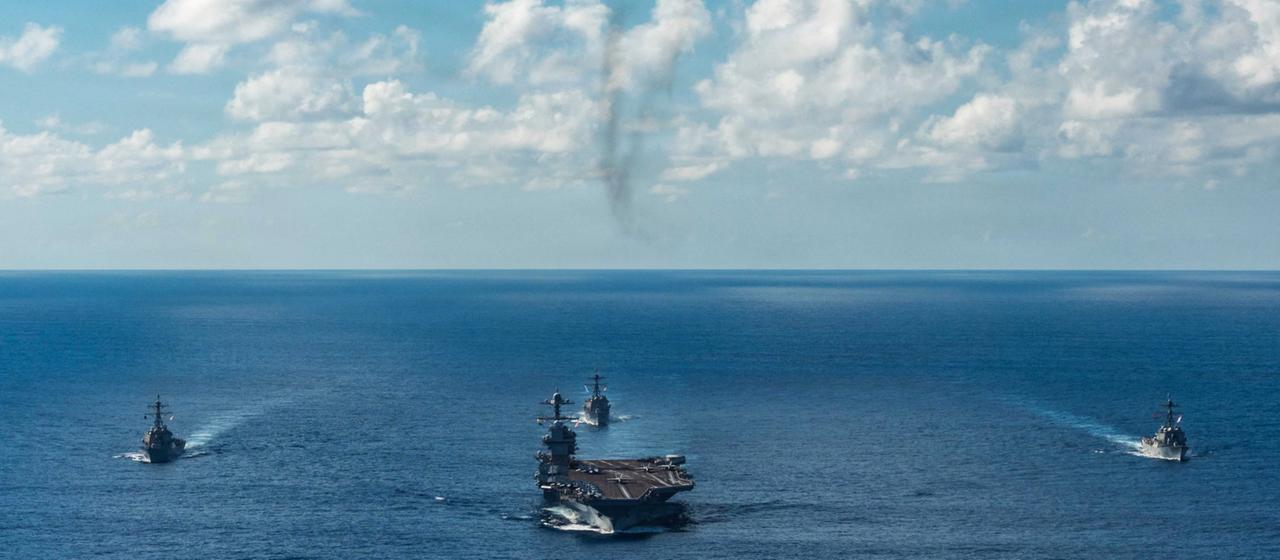 Der Flugzeugträger USS "Gerald R. Ford" auf dem Weg in die Karibik