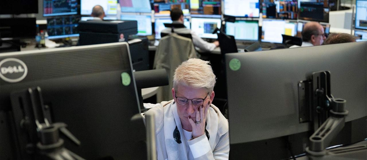 Börsenhändlerinnen an der Frankfurter Börse.