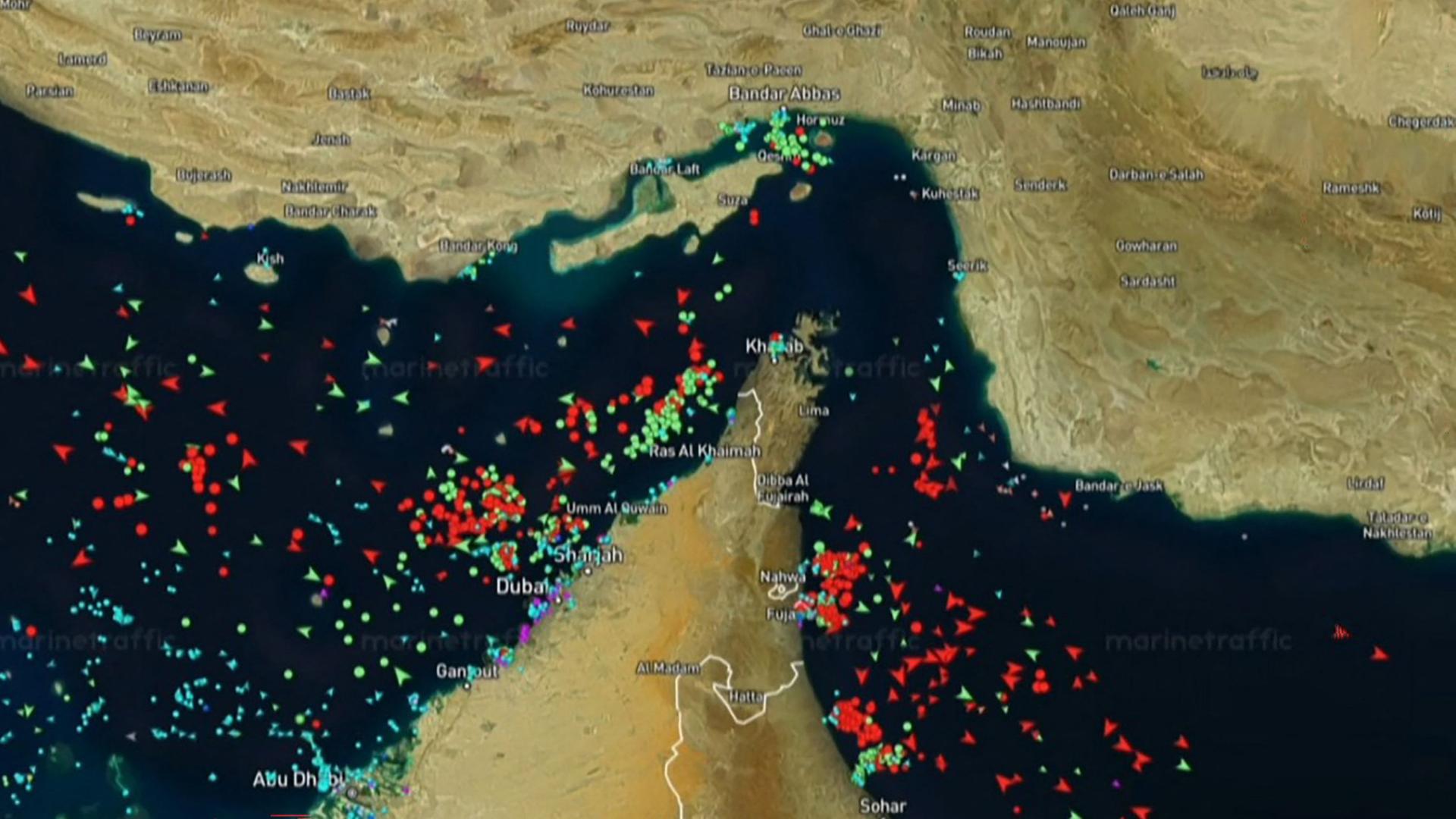 Visualisierung des Schiffsverkehrs in der StraÃe von Hormus | AFP