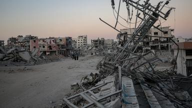 Zerstörte Gebäude im Gebiet Tel al-Hawa, südlich von Gaza-Stadt