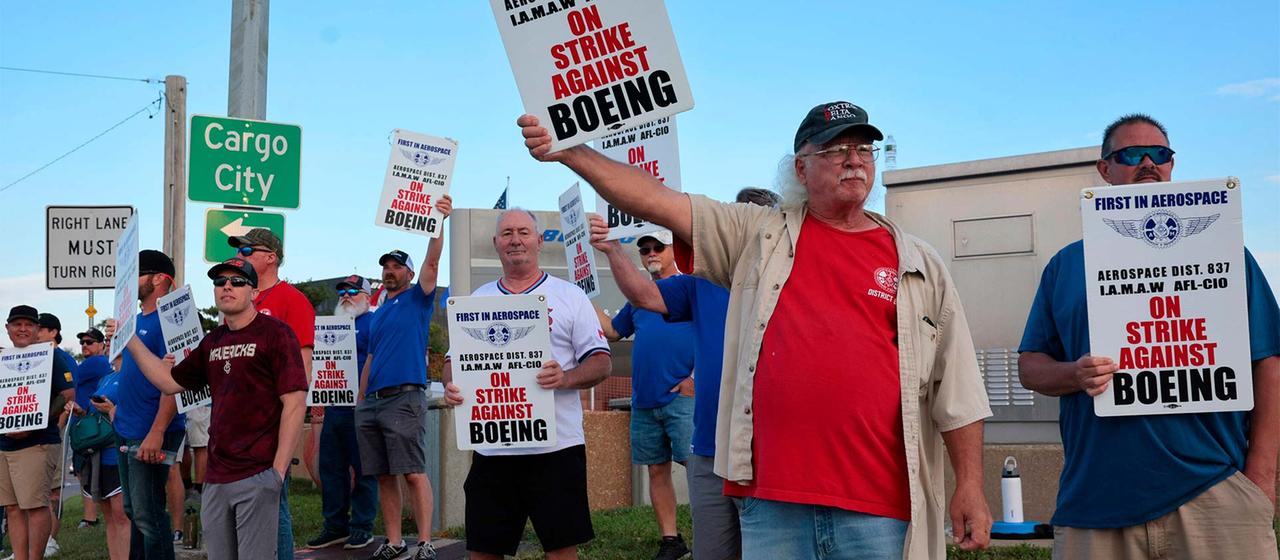 Streik vor dem Boeing-Hauptsitz.