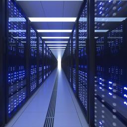 Computer Racks in einem Rechenzentrum